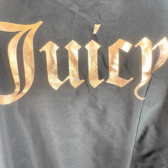 NEW Juicy Couture One Piece Swimsuit Foil Verbiage Logo Scoop Neck Black Women M - Picture 5 of 8